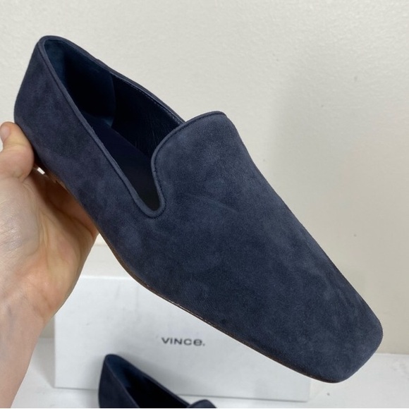 Vince Clark square toe loafers in coastal blue suede, size 7 - Picture 3 of 8